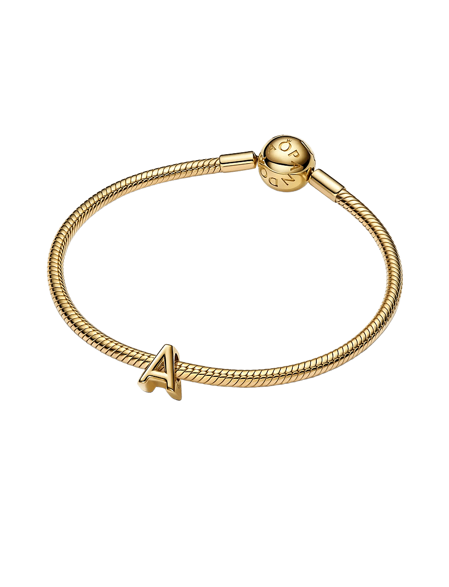 Pandora - Letter A 14k gold-plated charm - anhänger - no color - 2
