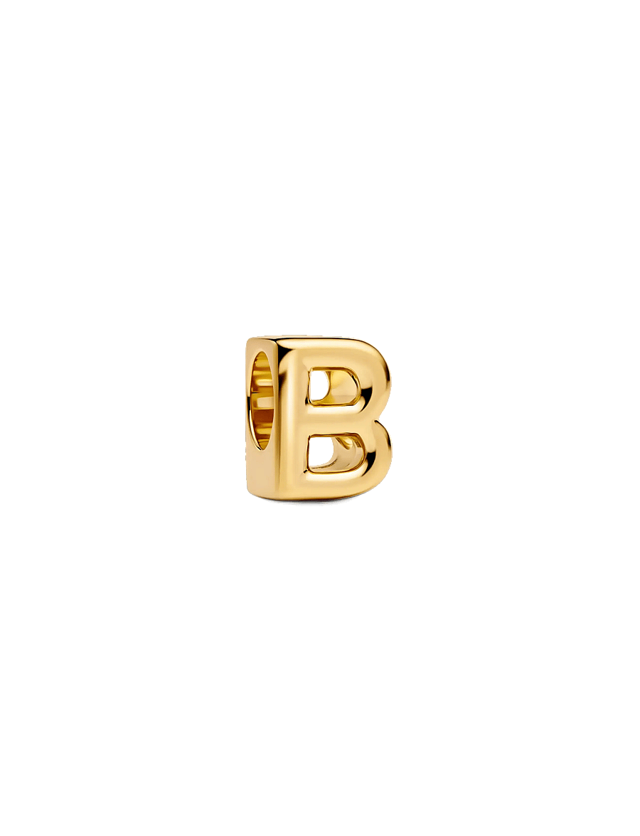 Pandora - Letter B 14k gold-plated charm - vedhæng - no color - 1