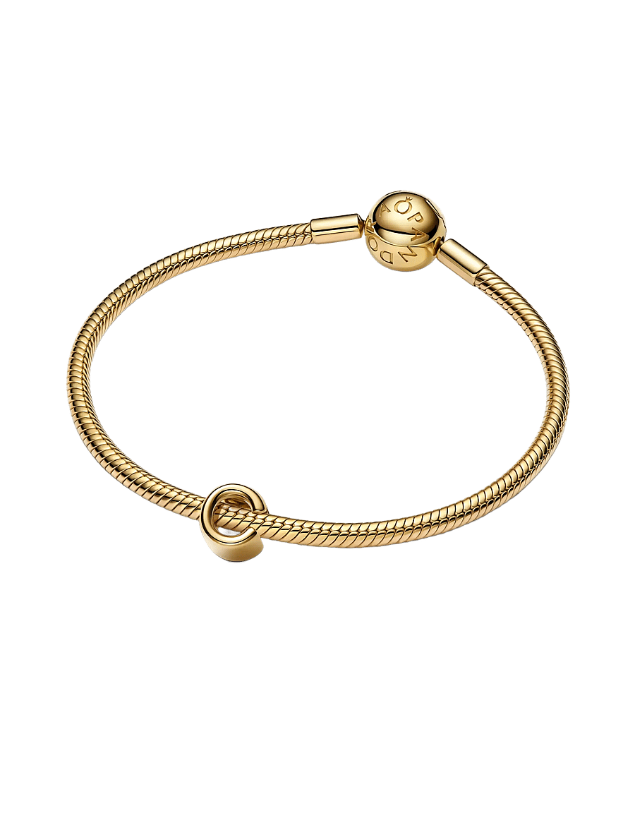 Pandora - Letter C 14k gold-plated charm - hängen & berlocker - no color - 2