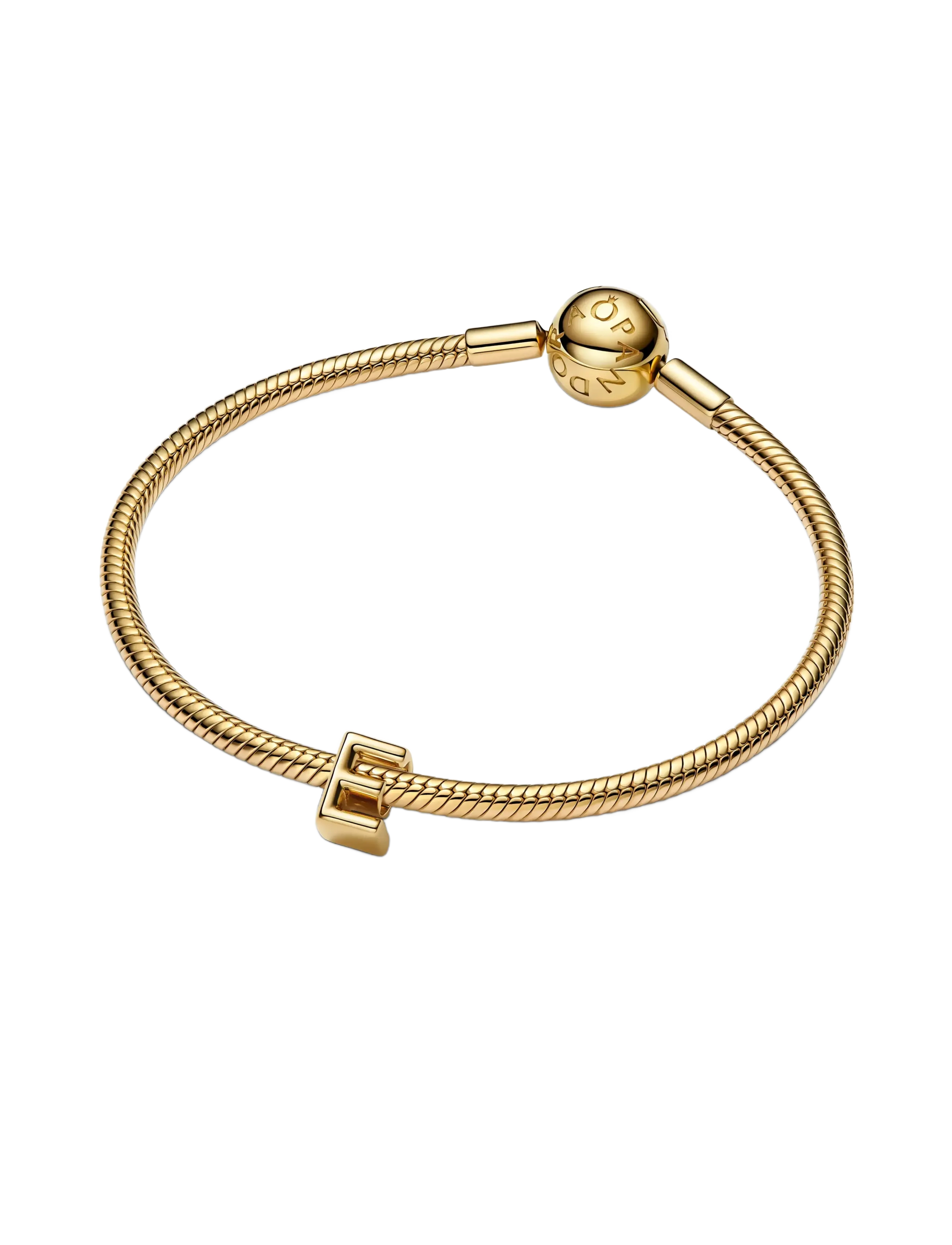 Pandora - Letter E 14k gold-plated charm - vedhæng - no color - 2