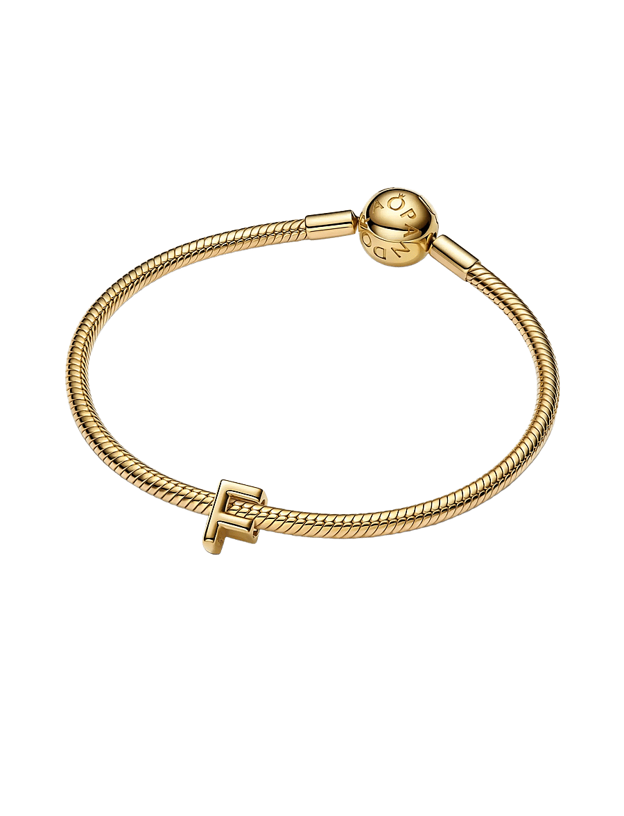 Pandora - Letter F 14k gold-plated charm - anhänger - no color - 2
