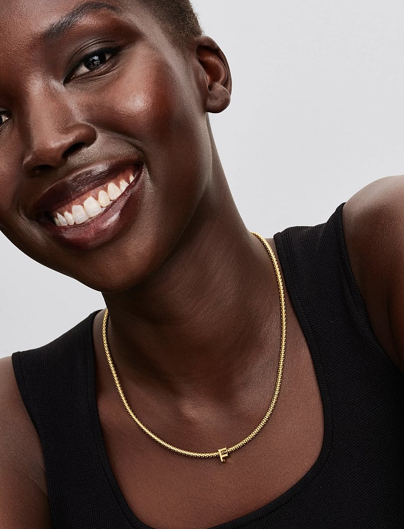 Pandora - Letter F 14k gold-plated charm - hängen & berlocker - no color - 0