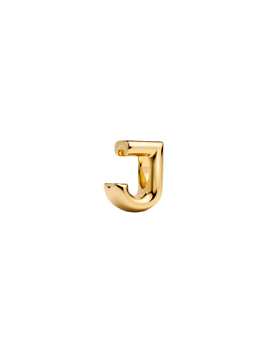 Pandora - Letter J 14k gold-plated charm - anhänger - no color - 1