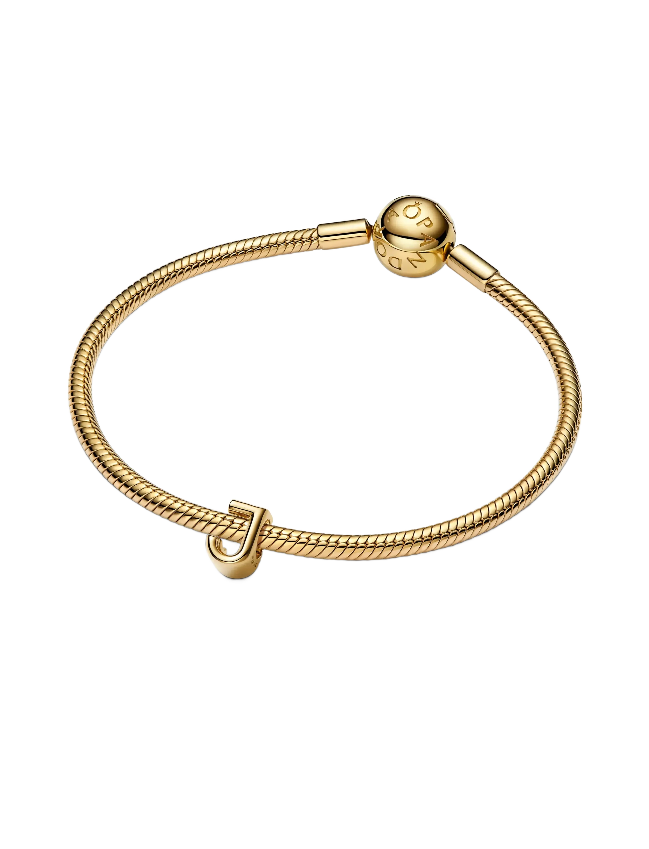 Pandora - Letter J 14k gold-plated charm - vedhæng - no color - 2