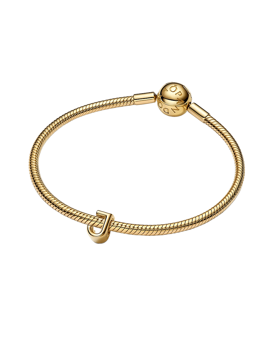 Pandora - Letter J 14k gold-plated charm - anhänger - no color - 2