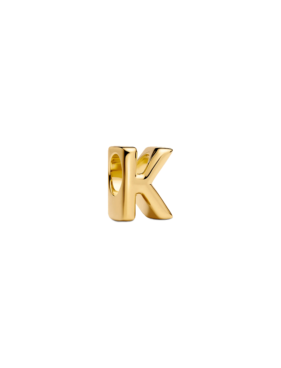 Pandora - Letter K 14k gold-plated charm - anhänger - no color - 1