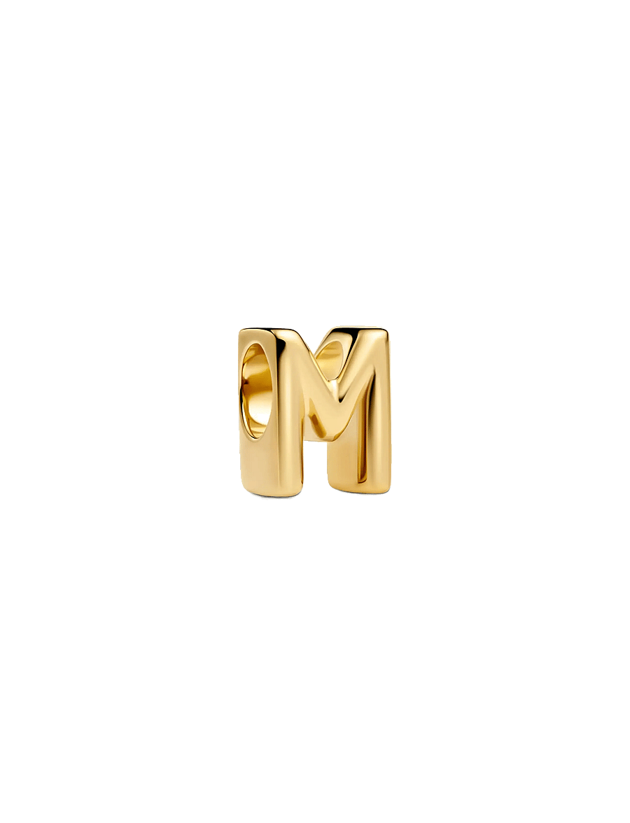 Pandora - Letter M 14k gold-plated charm - anhänger - no color - 1