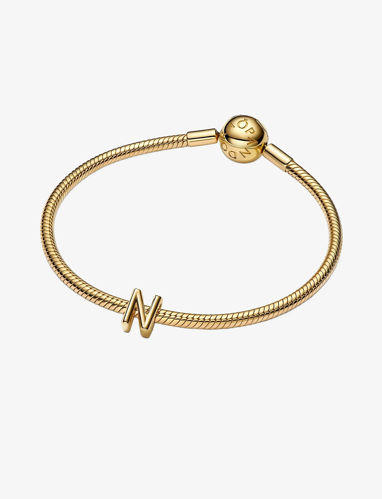 Pandora - Letter N 14k gold-plated charm - vedhæng - no color - 2