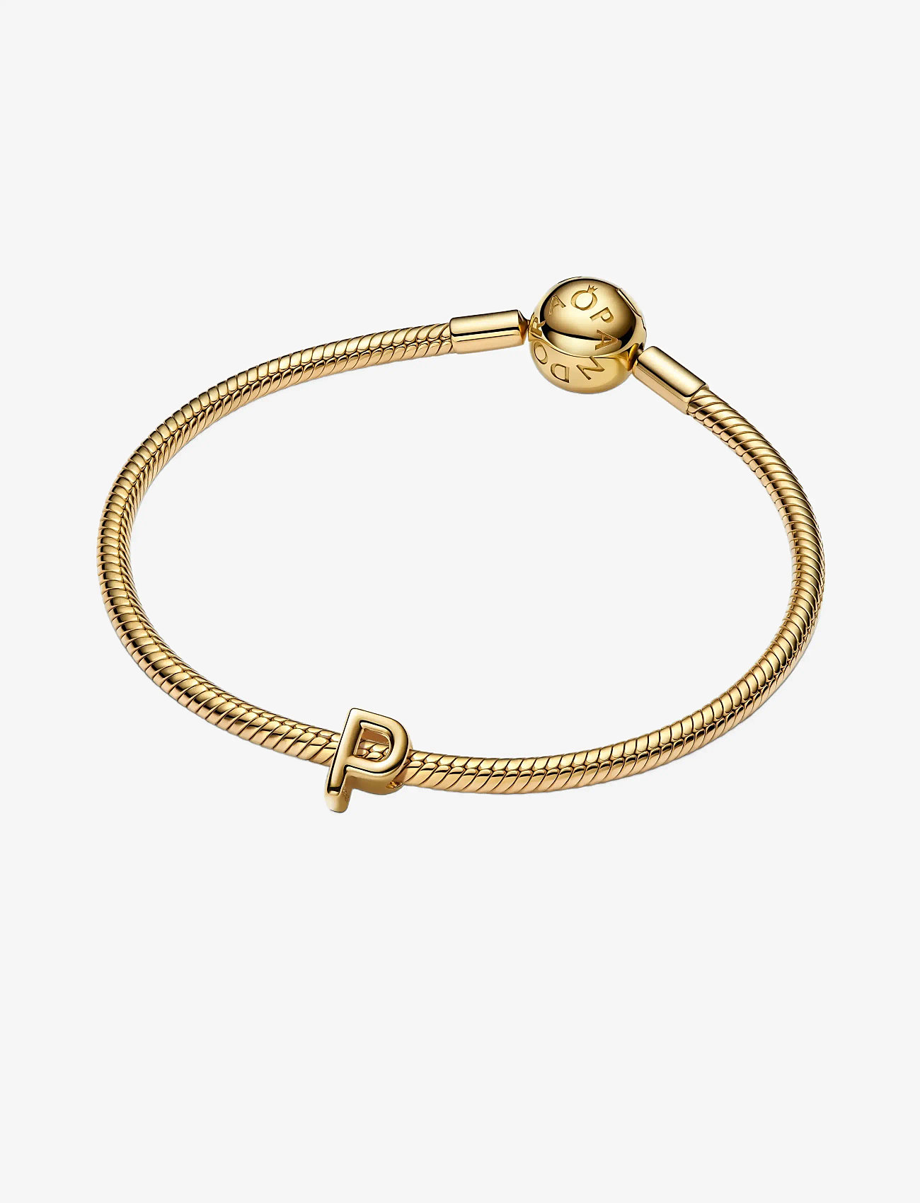 Pandora - Letter P 14k gold-plated charm - vedhæng - no color - 2