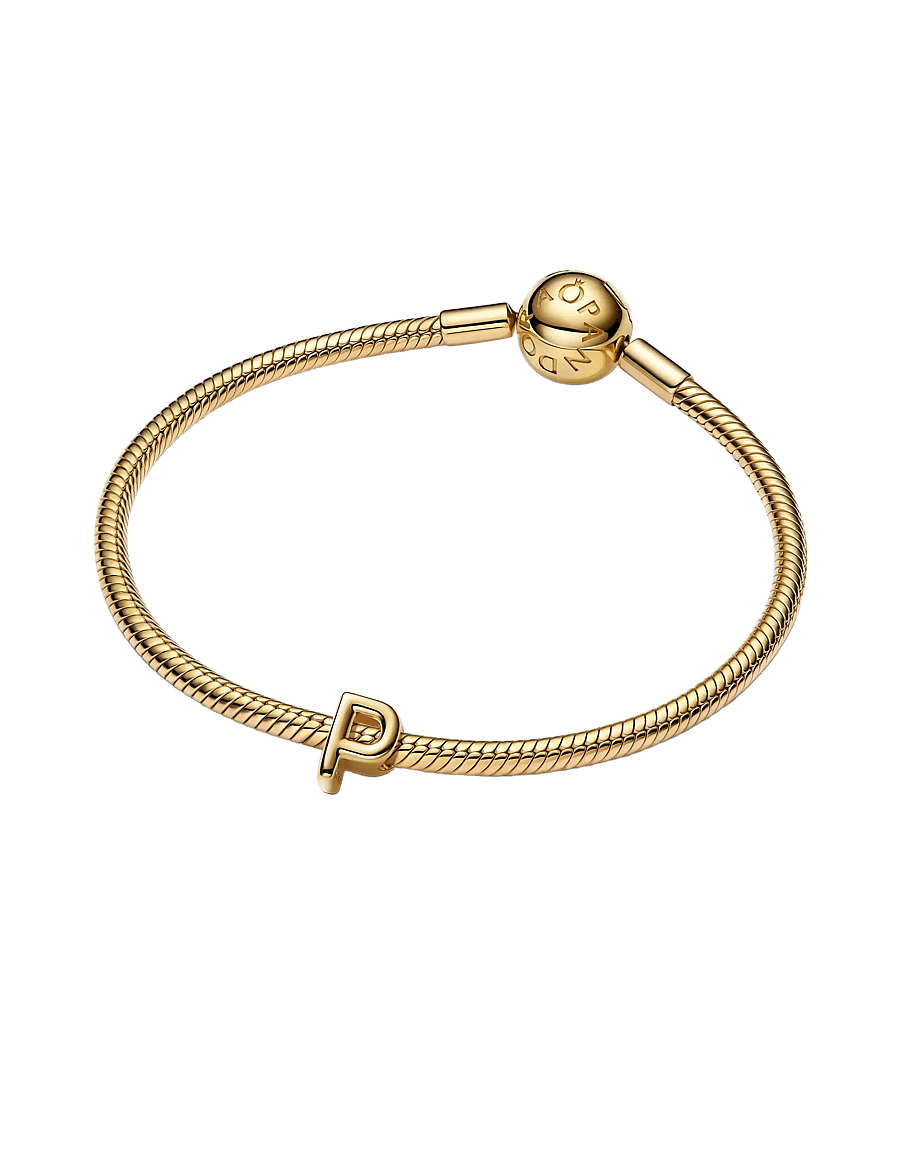Pandora - Letter P 14k gold-plated charm - vedhæng - no color - 2