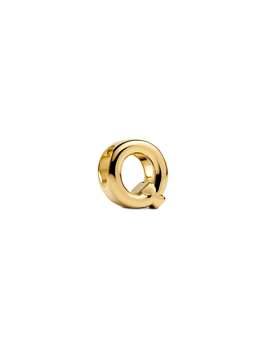 Pandora - Letter Q 14k gold-plated charm - vedhæng - no color - 1