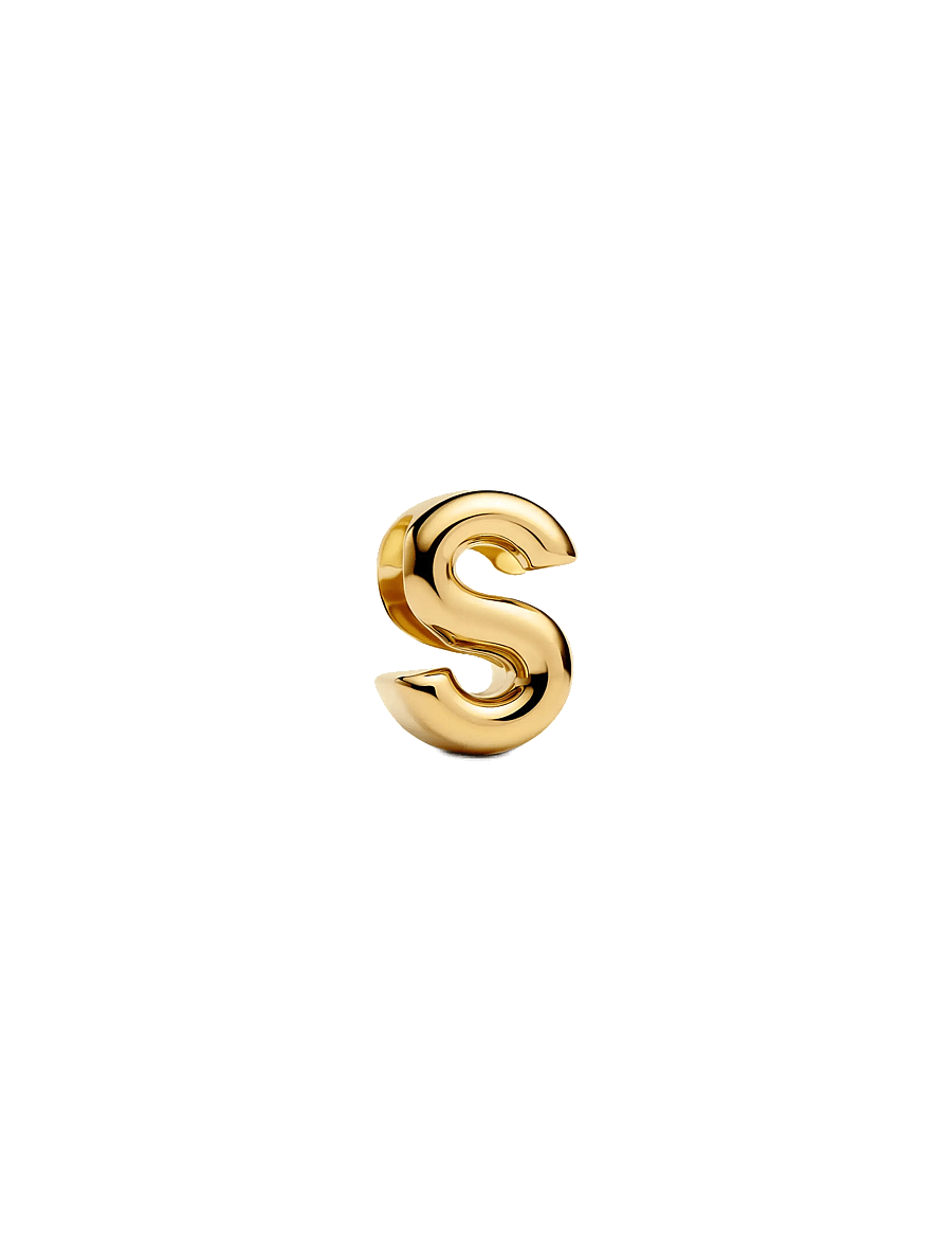 Pandora - Letter S 14k gold-plated charm - vedhæng - no color - 1