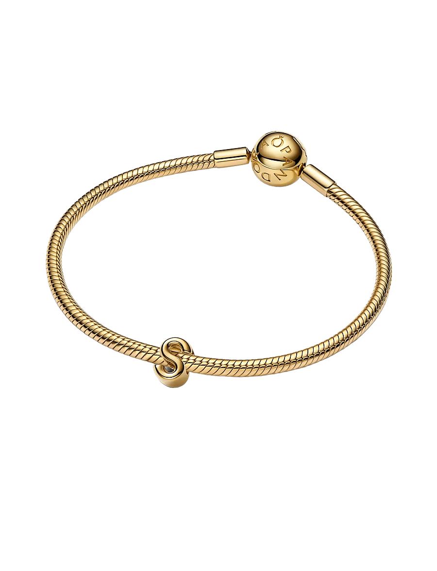 Pandora - Letter S 14k gold-plated charm - vedhæng - no color - 2