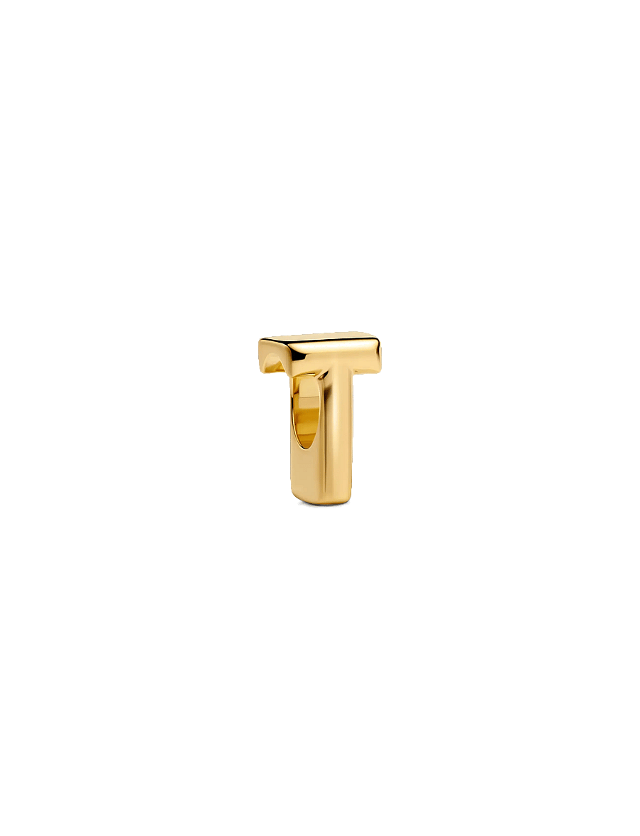 Pandora - Letter T 14k gold-plated charm - hängen & berlocker - no color - 1