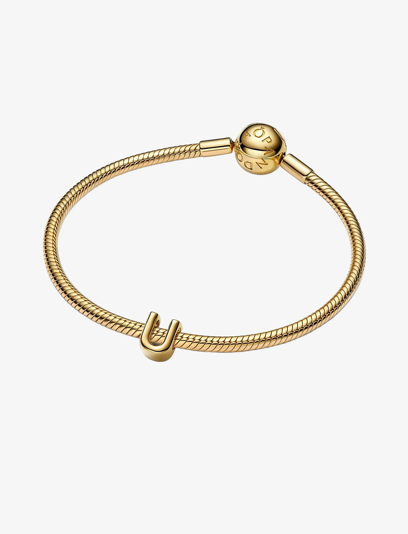 Pandora - Letter U 14k gold-plated charm - anhänger - no color - 2