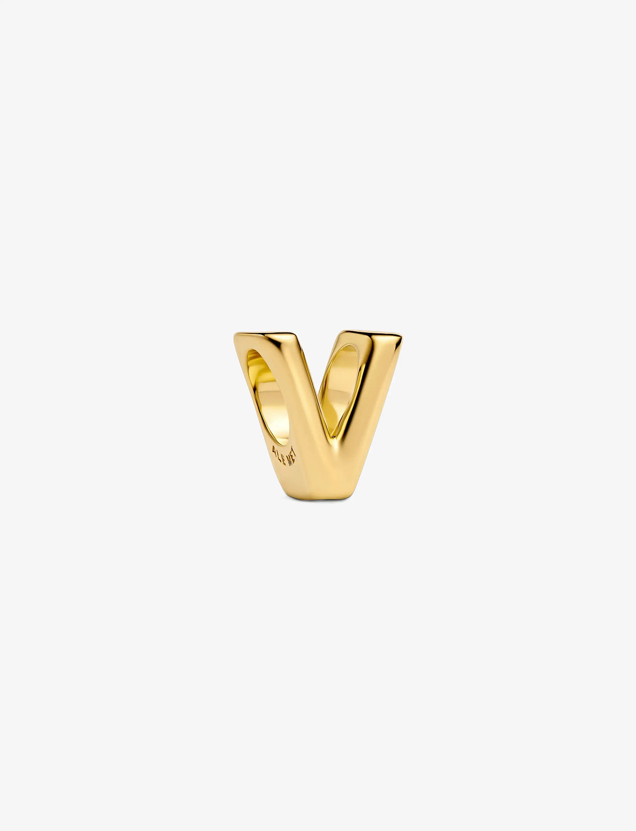 Pandora - Letter V 14k gold-plated charm - riipukset - no color - 1