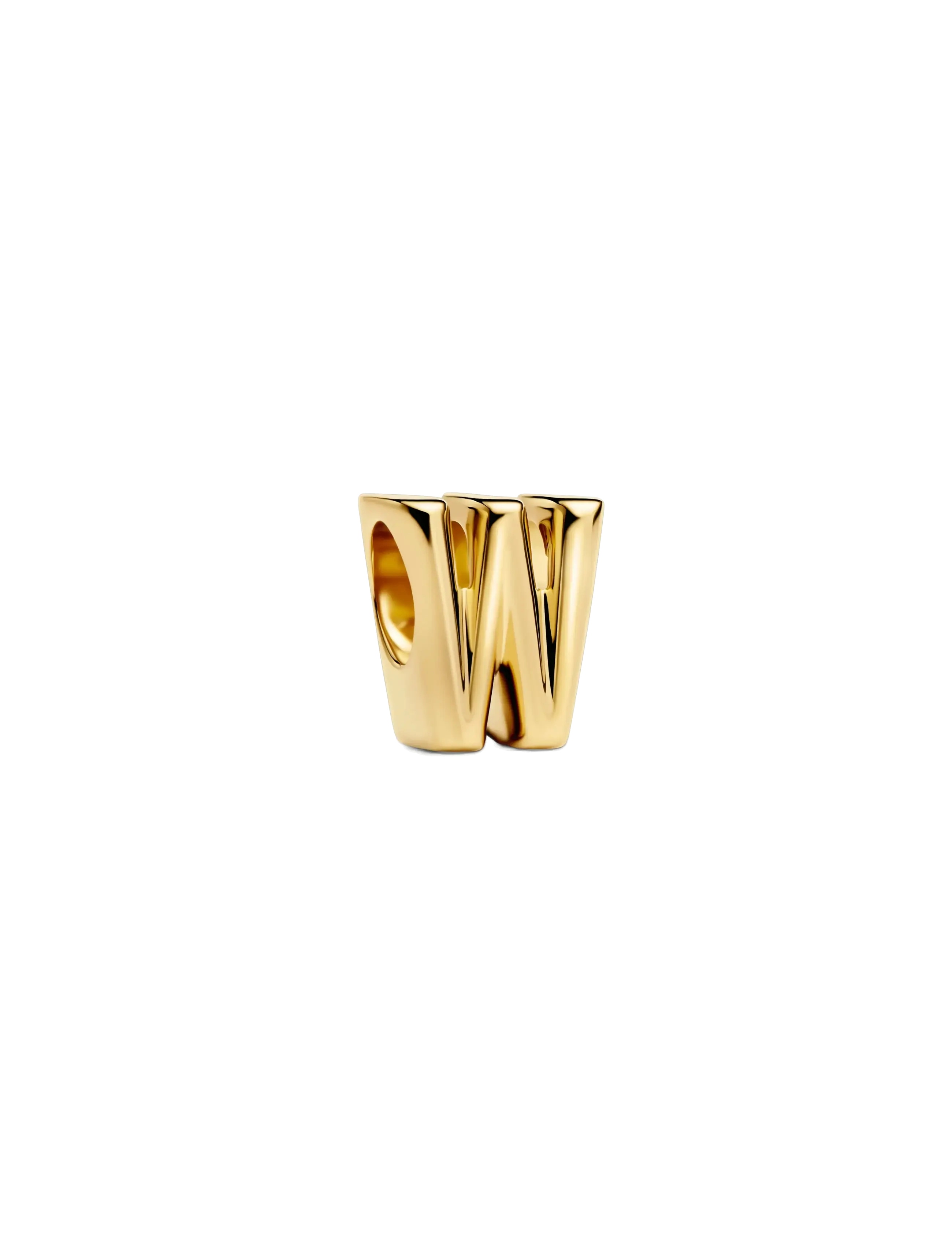 Pandora - Letter W 14k gold-plated charm - anhänger - no color - 1