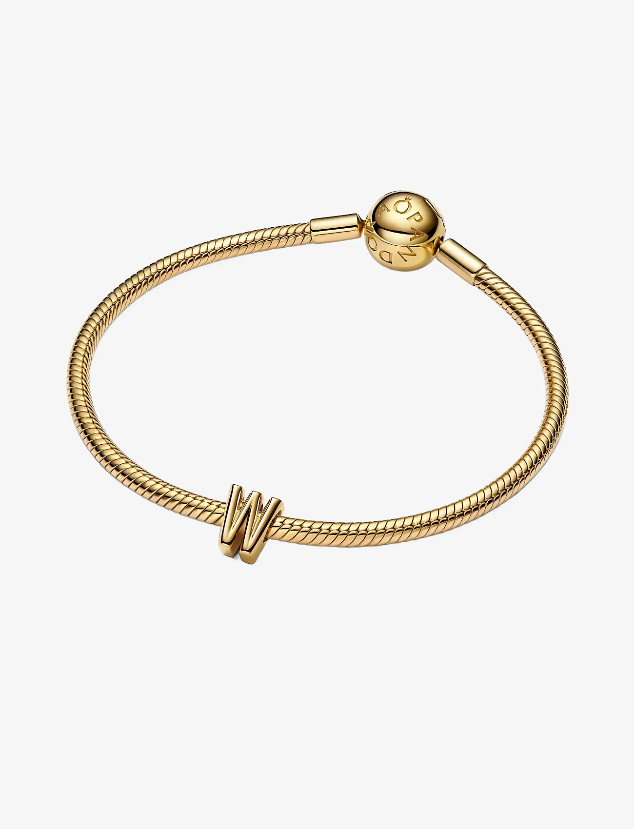 Pandora - Letter W 14k gold-plated charm - pendants - no color - 2