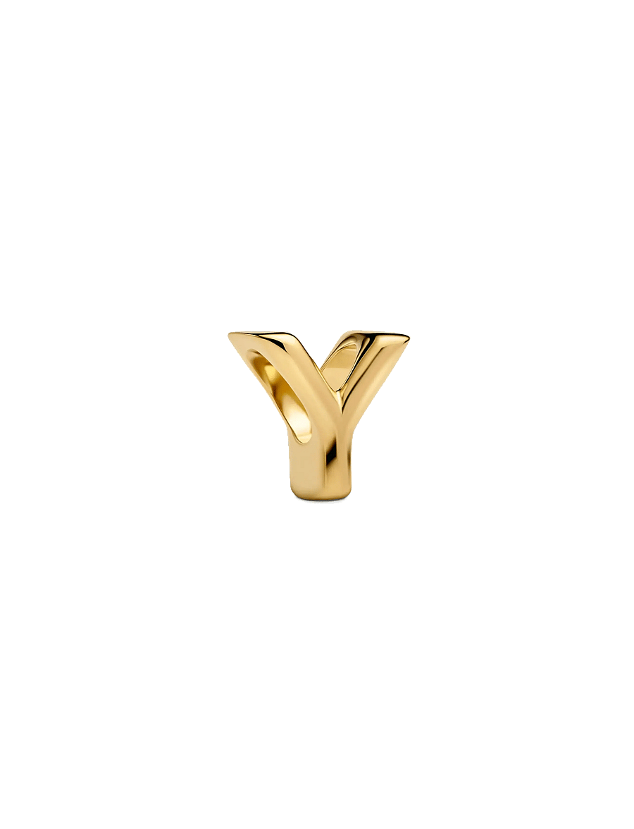 Pandora - Letter Y 14k gold-plated charm - vedhæng - no color - 1