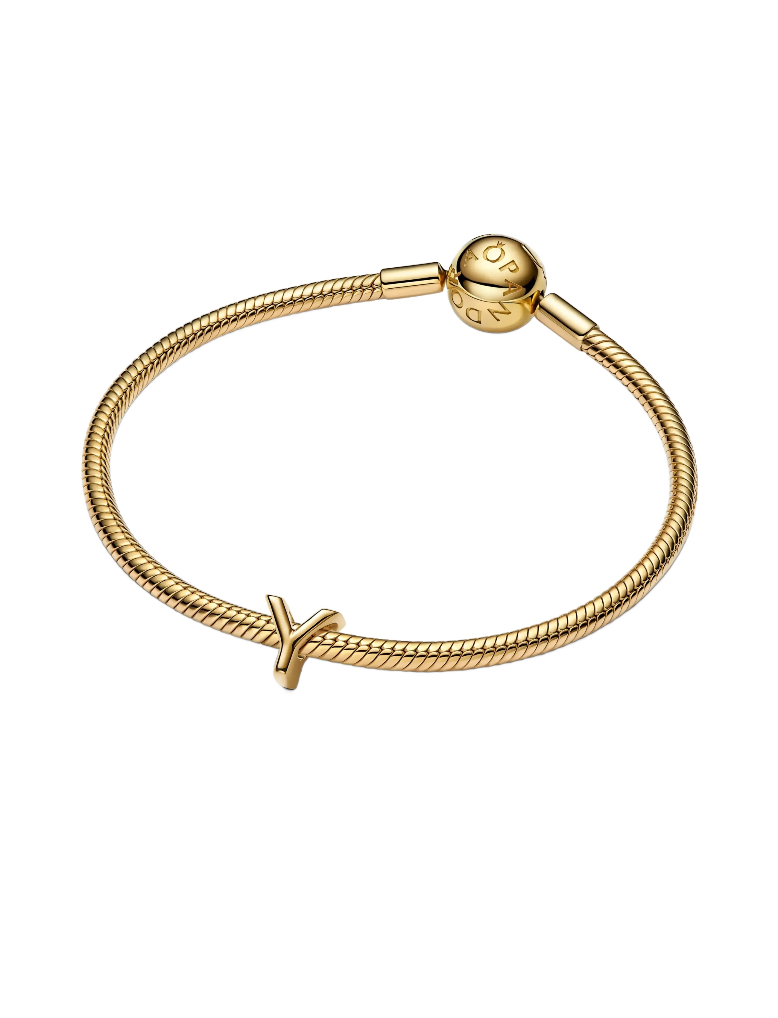 Pandora - Letter Y 14k gold-plated charm - riipukset - no color - 2
