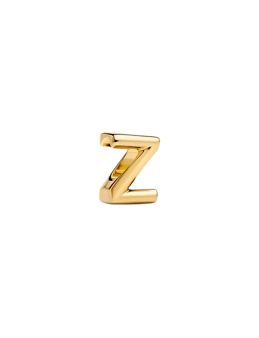 Pandora - Letter Z 14k gold-plated charm - vedhæng - no color - 1