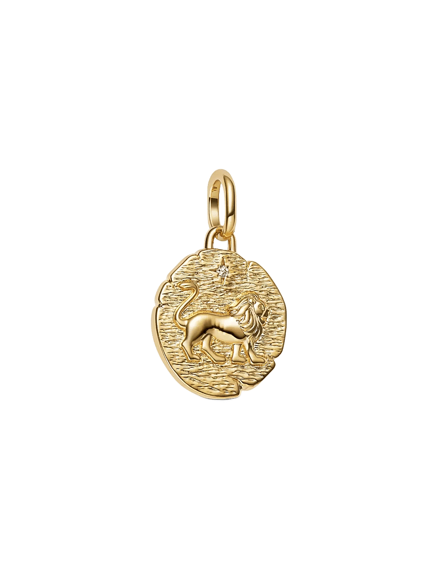 Pandora - Lion 14k gold-plated medallion with clear cubic zirconia - anhänger - clear - 1
