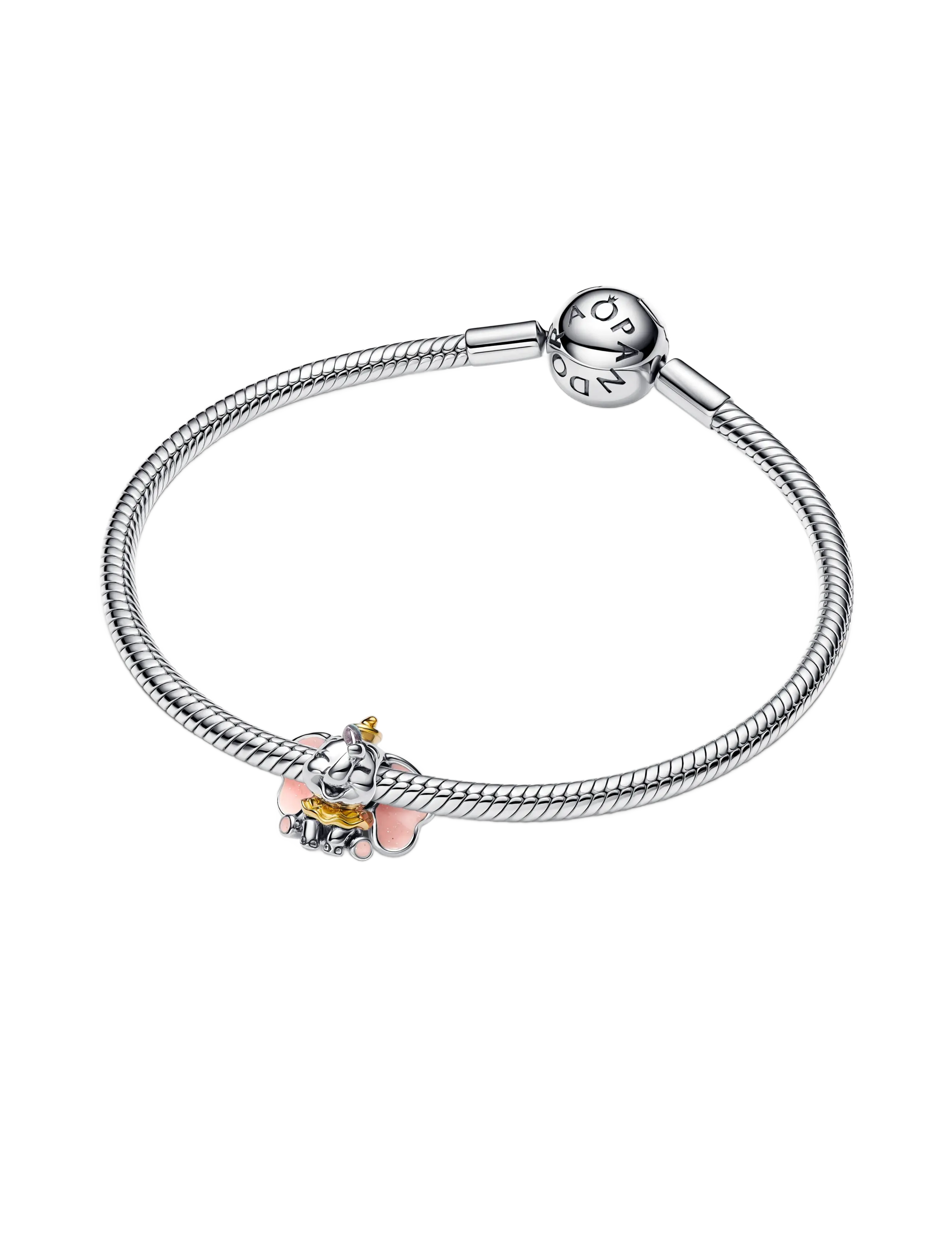 Pandora - Disney Dumbo sterling silver and 14k gold-plated charm with glittery pink and purple enamel - pink - 3