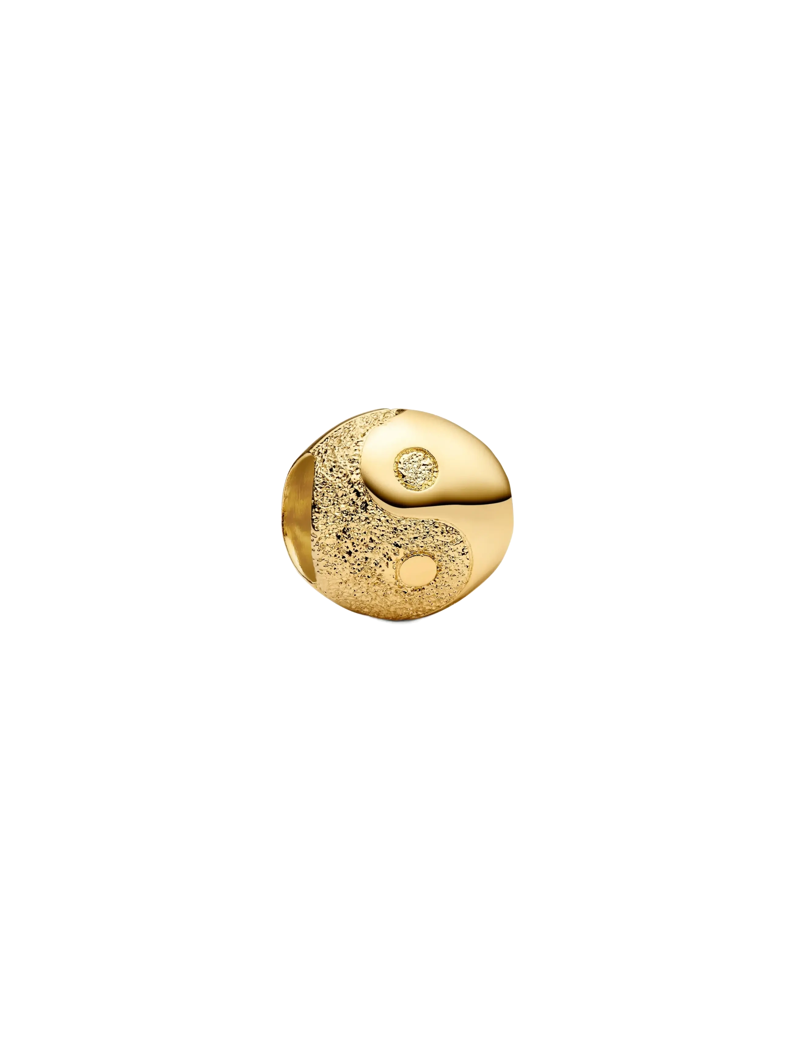 Textured yin and yang 14k gold-plated mini charm - NO COLOR