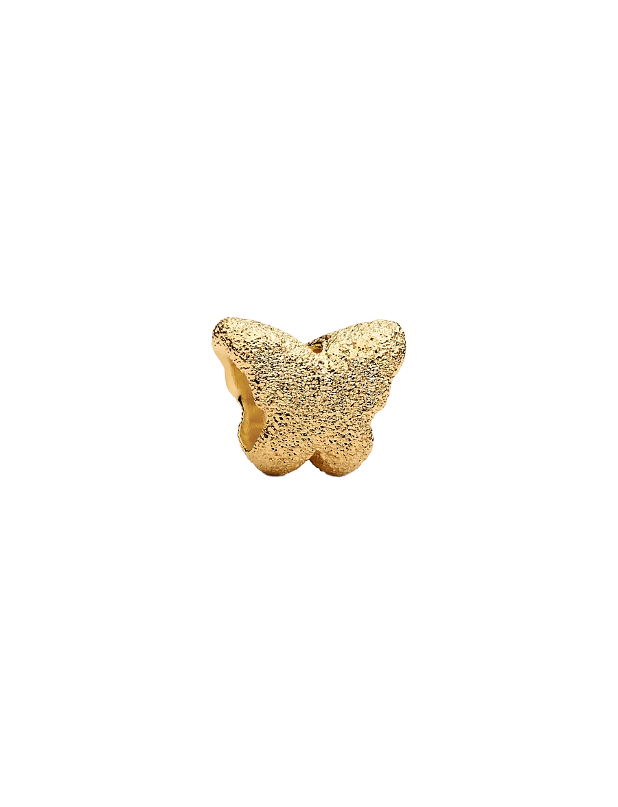 Pandora - Textured butterfly 14k gold-plated mini charm - vedhæng - no color - 1