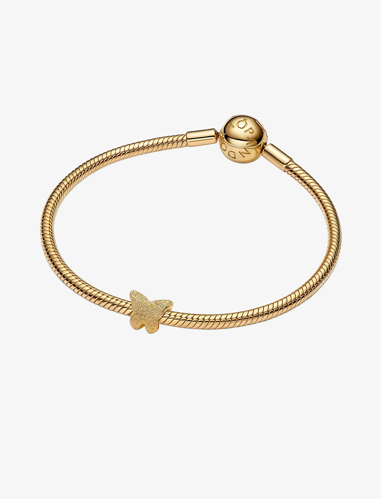 Pandora - Textured butterfly 14k gold-plated mini charm - anheng - no color - 2