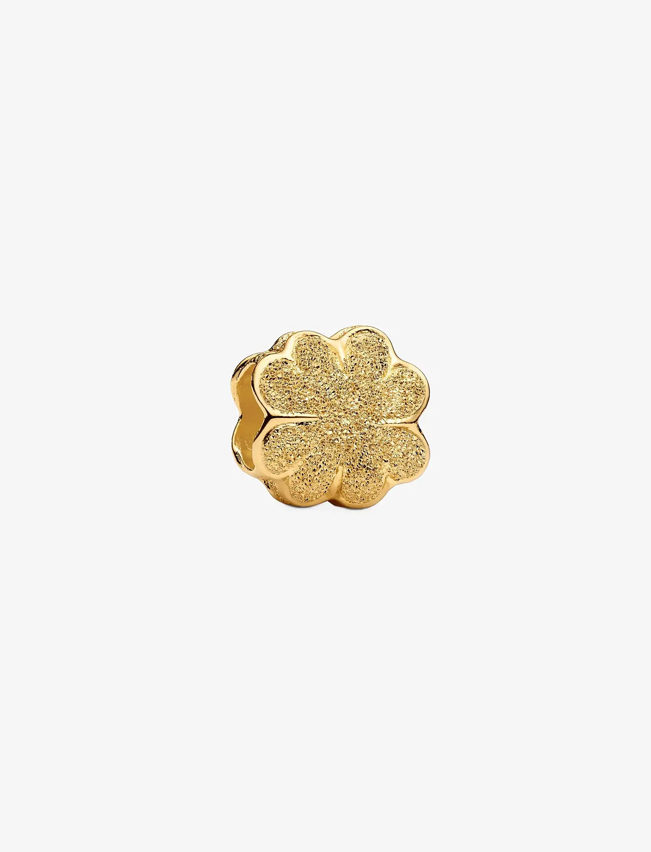 Pandora - Textured clover 14k gold-plated mini charm - no color - 1