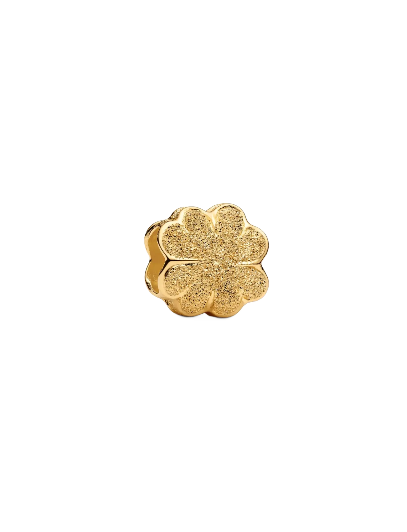 Textured clover 14k gold-plated mini charm - NO COLOR