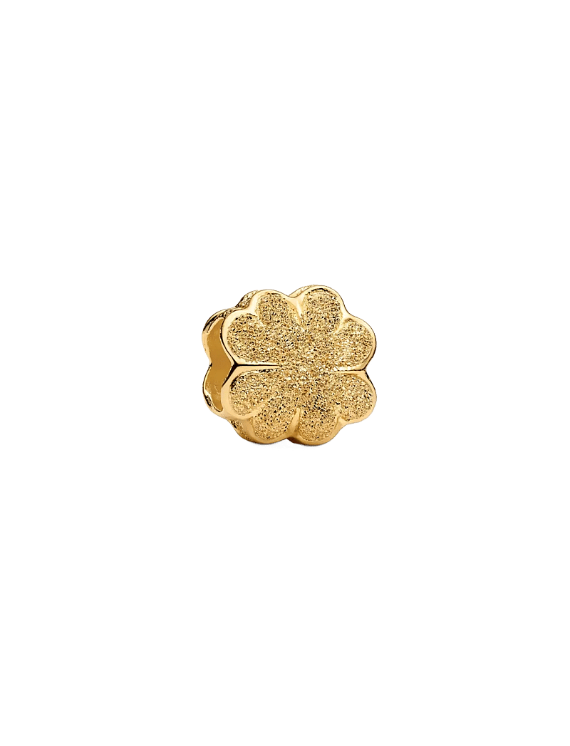 Pandora - Textured clover 14k gold-plated mini charm - hängen & berlocker - no color - 1