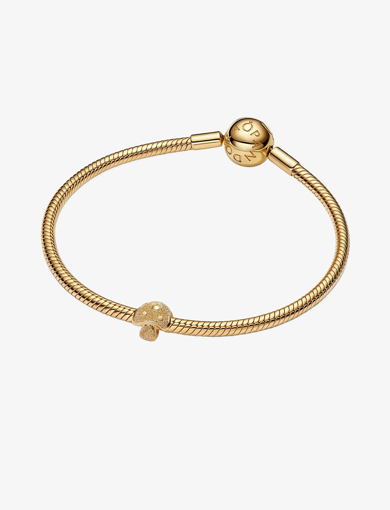Pandora - Textured mushroom 14k gold-plated mini charm - hengiskraut - no color - 2