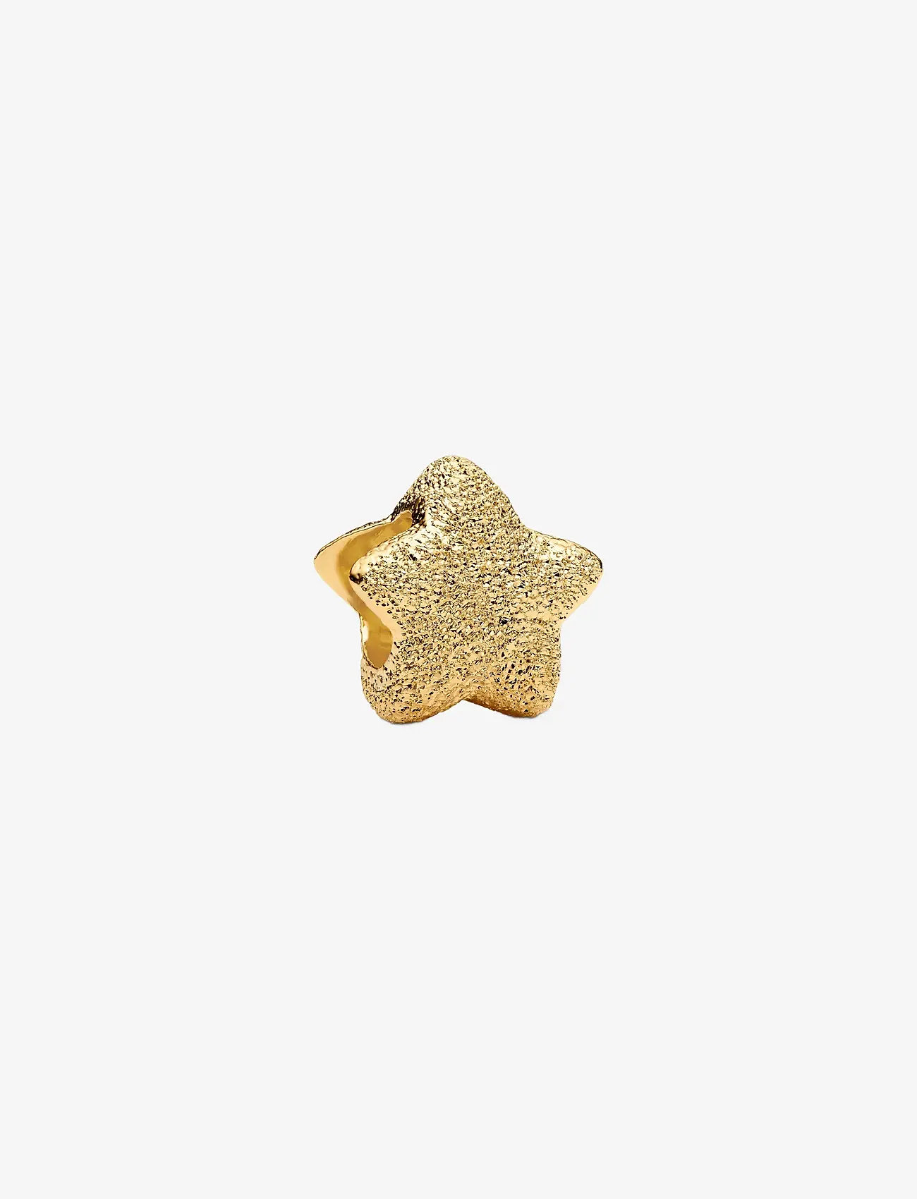 Pandora - Textured star 14k gold-plated mini charm - pendants - no color - 1