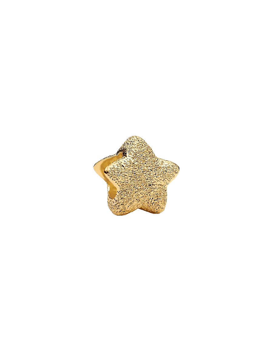 Pandora - Textured star 14k gold-plated mini charm - vedhæng - no color - 1