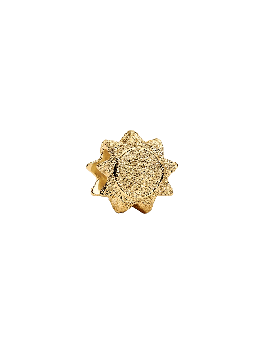Pandora - Textured sun 14k gold-plated mini charm - pendants - no color - 1