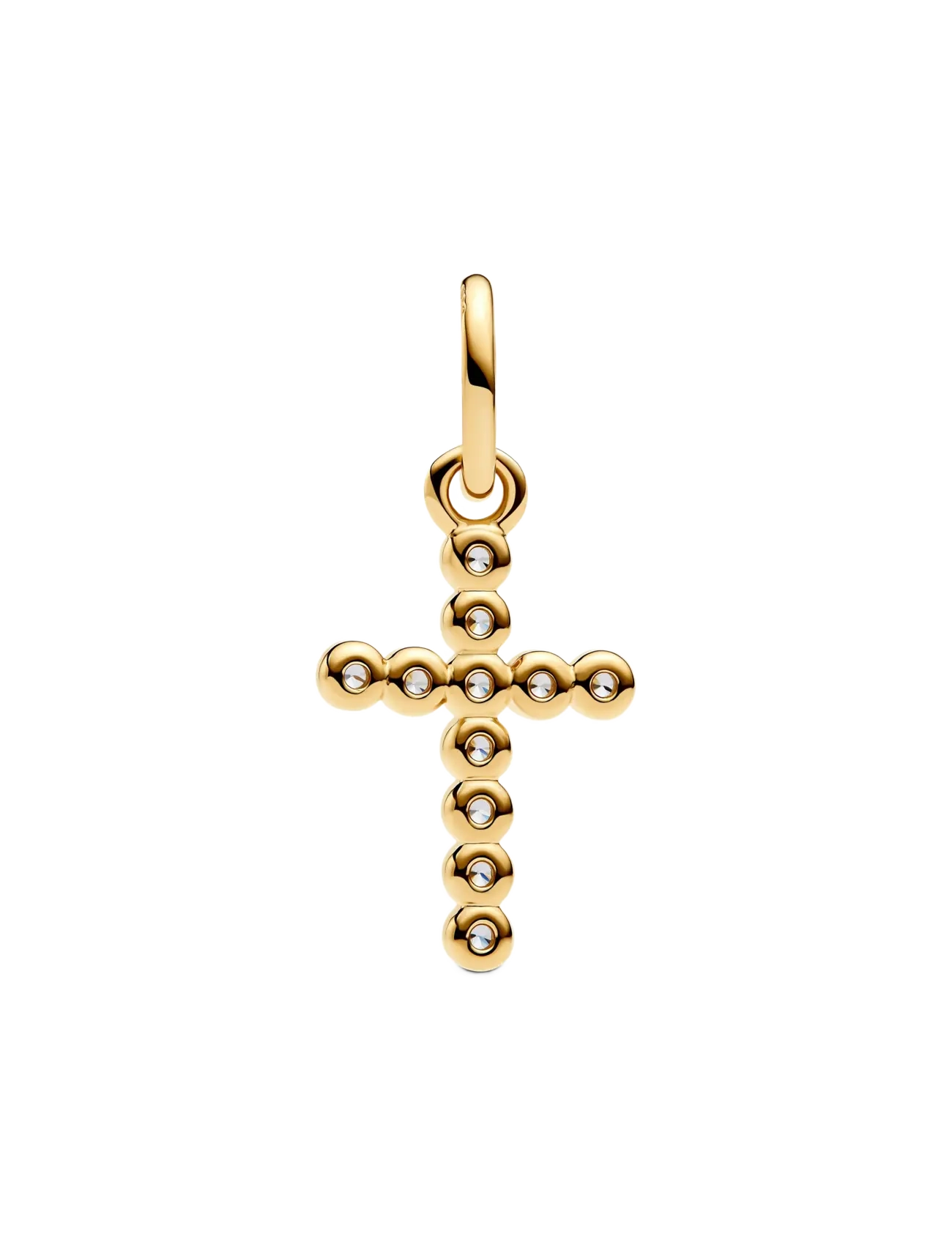 Pandora - Cross 14k gold-plated dangle with clear cubic zirconia - hengiskraut - clear - 2