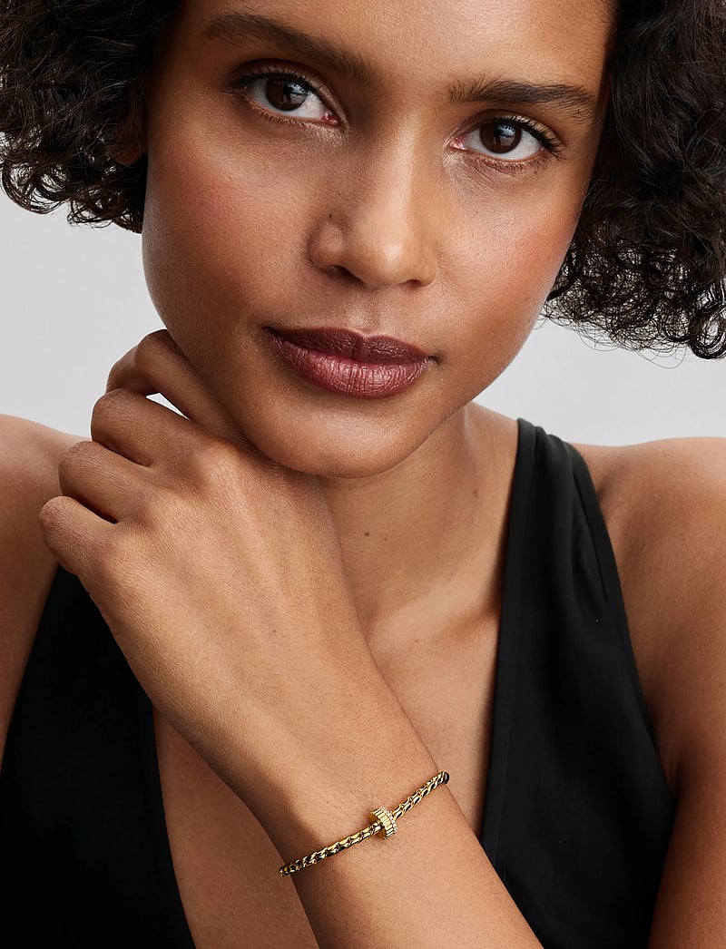 Pandora - 14k gold-plated clip with clear cubic zirconia and silicone grip - anhänger - clear - 3