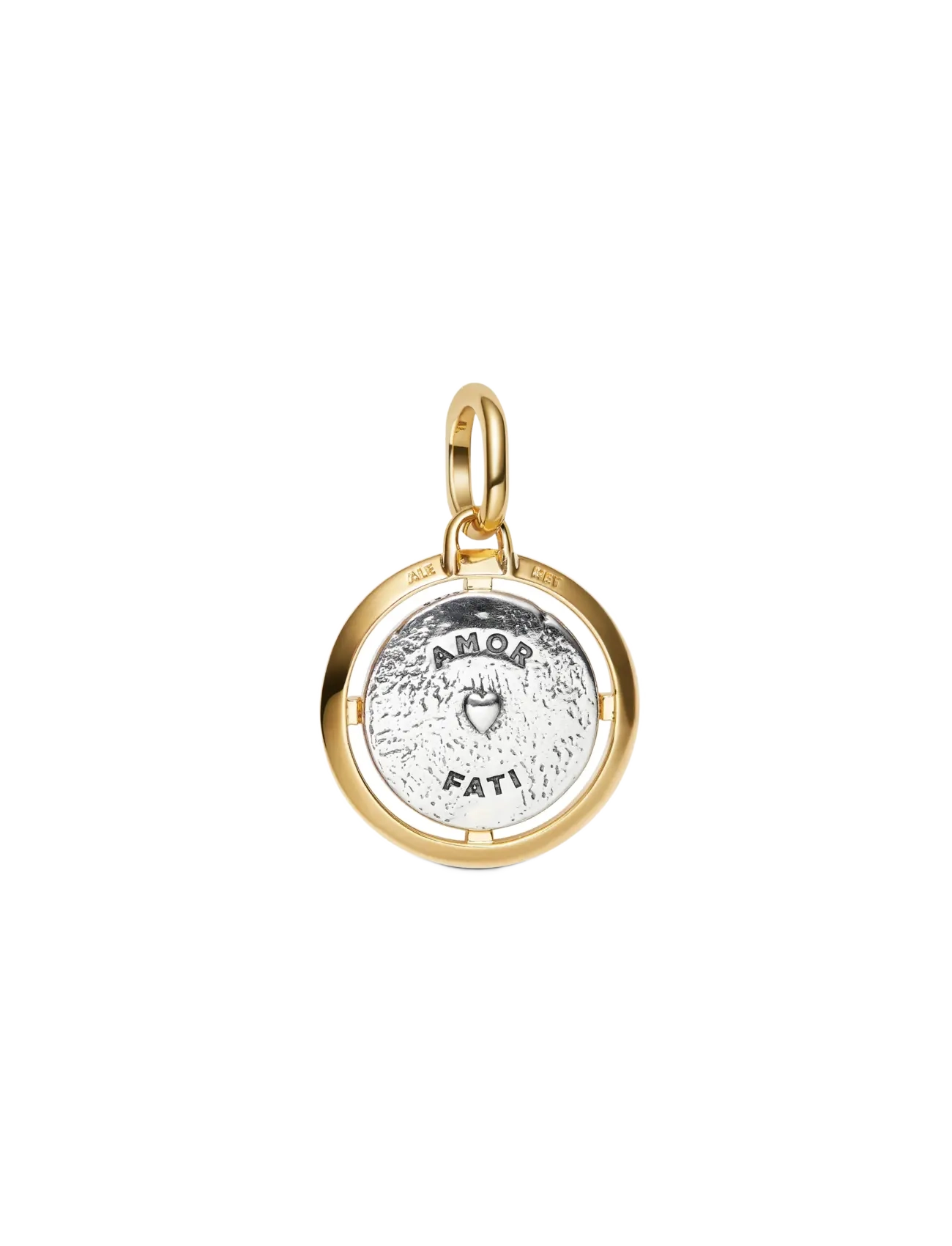 Pandora - Cupids sterling silver and 14k gold-plated medallion with clear cubic zirconia - pendentifs - clear - 2