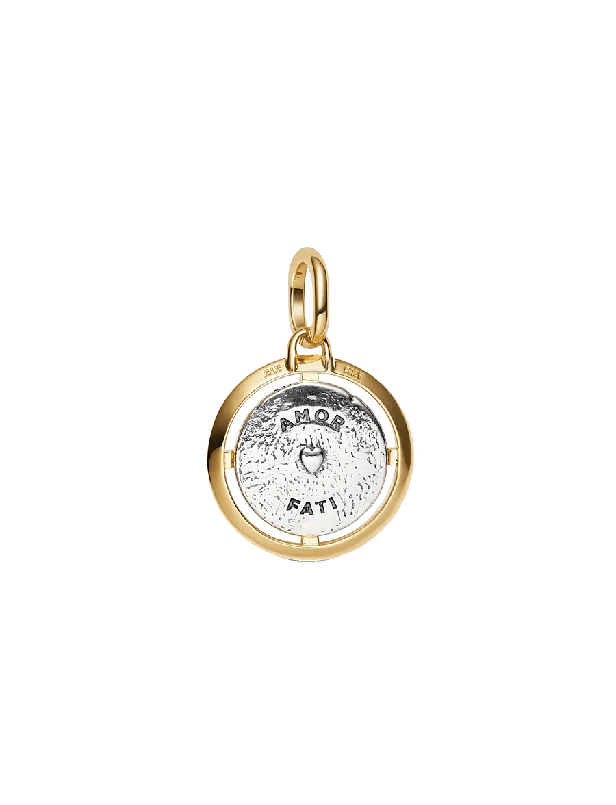 Pandora - Cupids sterling silver and 14k gold-plated medallion with clear cubic zirconia - pendentifs - clear - 2