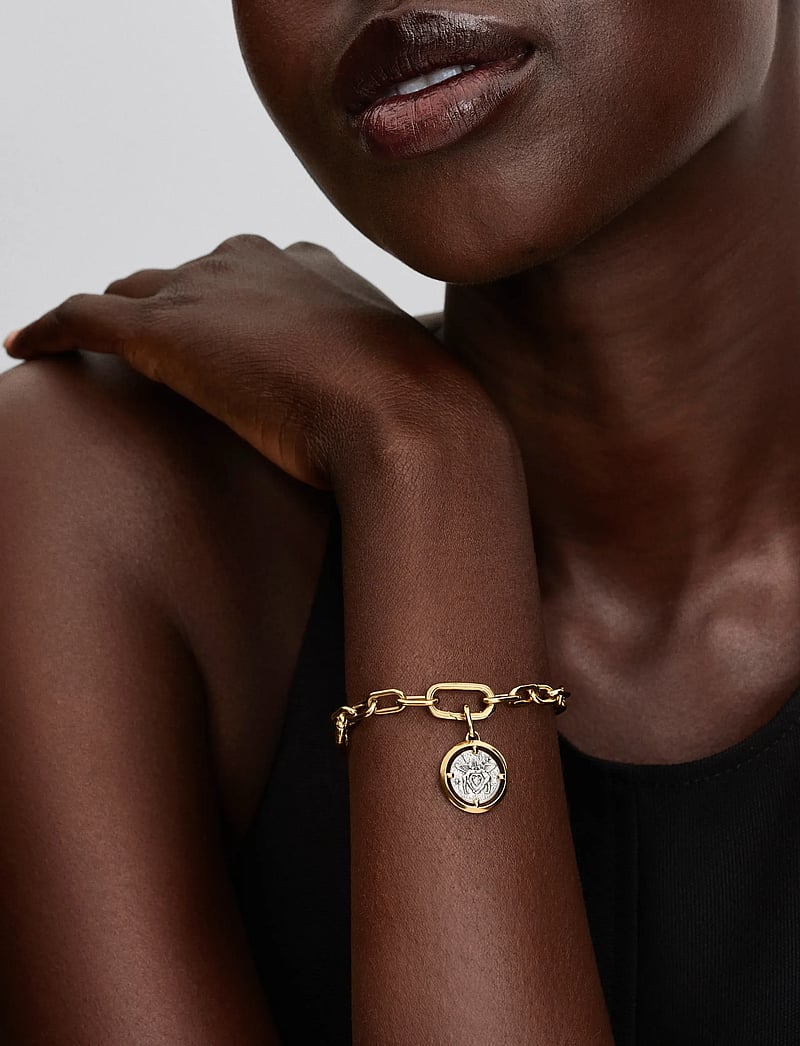 Pandora - Cupids sterling silver and 14k gold-plated medallion with clear cubic zirconia - hängen & berlocker - clear - 0