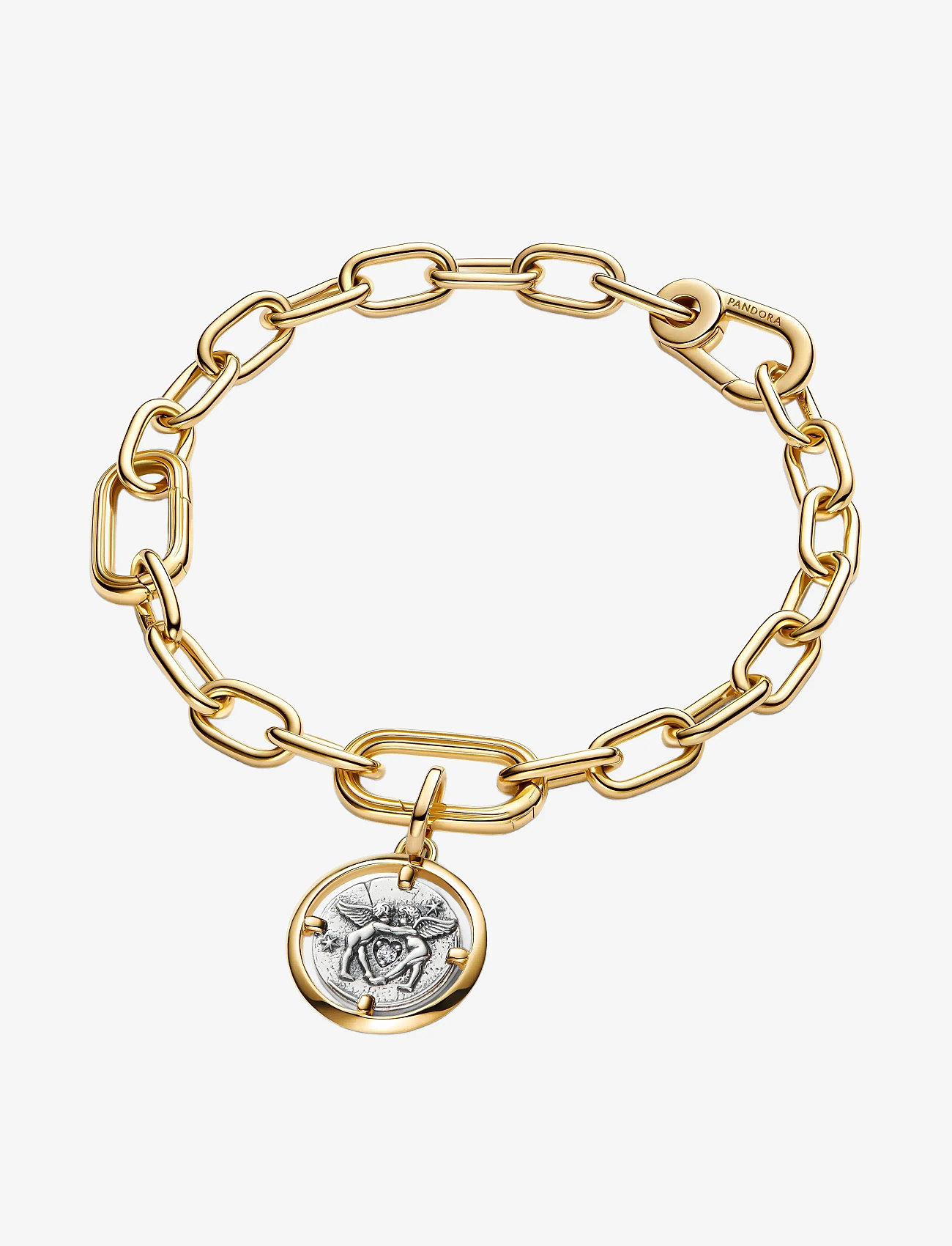 Pandora - Cupids sterling silver and 14k gold-plated medallion with clear cubic zirconia - anhänger - clear - 3