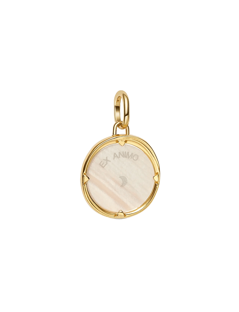Pandora - Pegasus 14k gold-plated medallion with golden white bioresin man-made mother of pearl - hängen & berlocker - white - 2