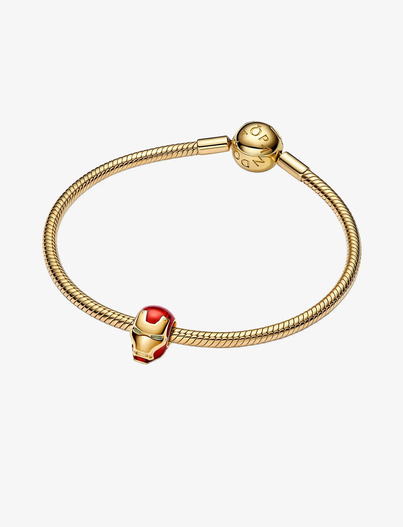 Pandora - Marvel Iron Man 14k gold-plated charm with glow in the dark and red enamel - hängen & berlocker - red - 3