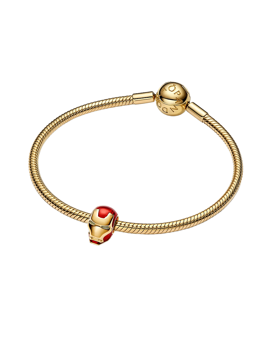 Pandora - Marvel Iron Man 14k gold-plated charm with glow in the dark and red enamel - anhänger - red - 3
