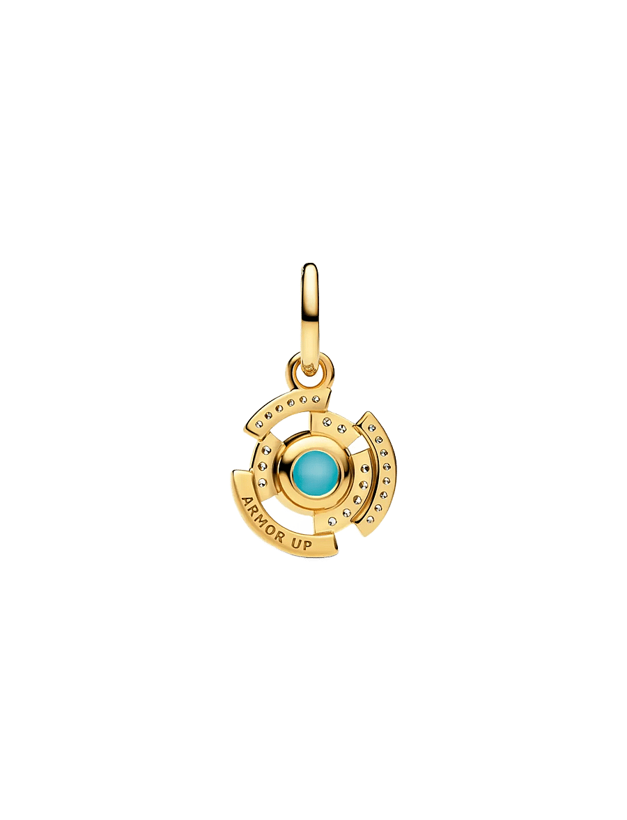 Pandora - Marvel Iron Man 14k gold-plated dangle with clear cubic zirconia and glow in the dark enamel - pendentifs - green - 2