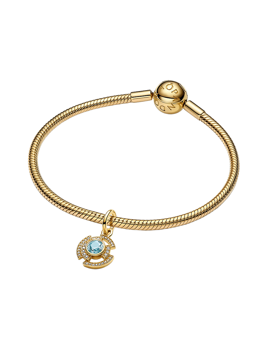 Pandora - Marvel Iron Man 14k gold-plated dangle with clear cubic zirconia and glow in the dark enamel - pendentifs - green - 3