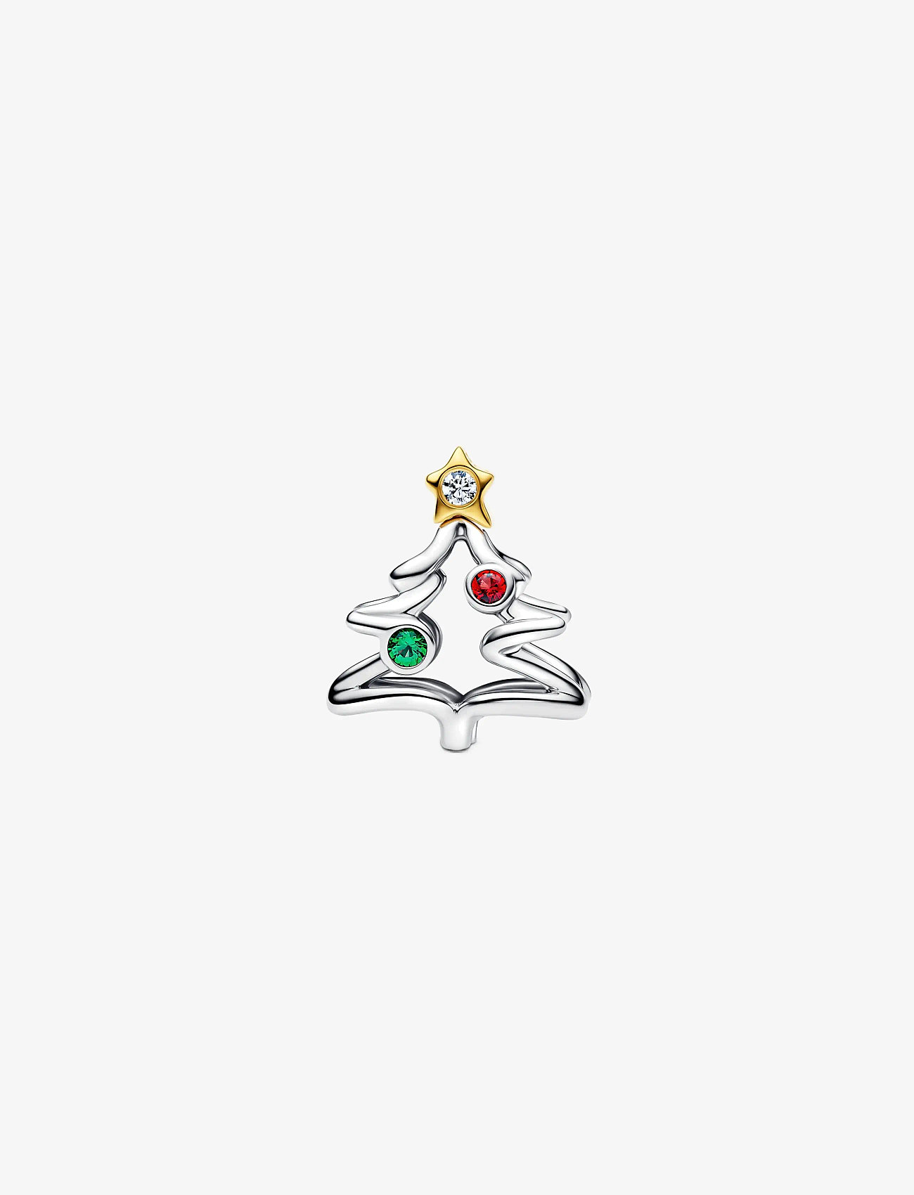 Pandora - Christmas tree sterling silver and 14k gold-plated charm - anhänger - red - 2