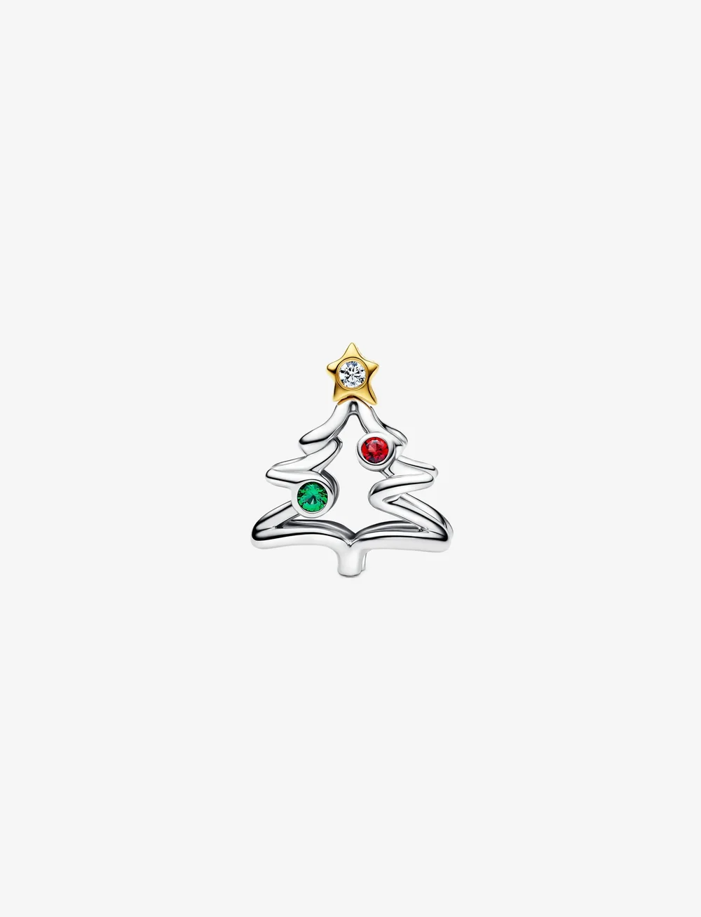 Pandora - Christmas tree sterling silver and 14k gold-plated charm - kuloni - red - 2
